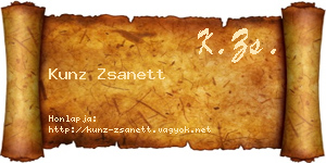 Kunz Zsanett névjegykártya